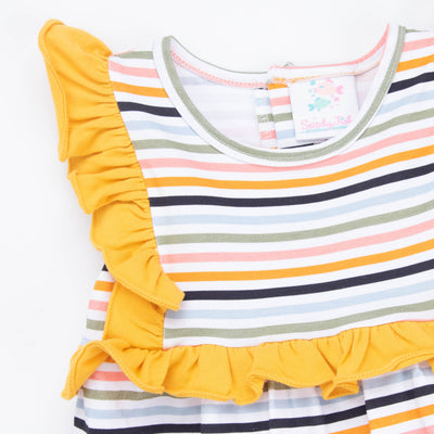Morgan Bubble Romper, Yellow Stripe