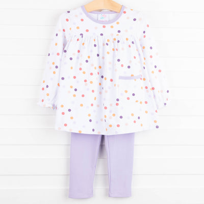 Jade Legging Set, Purple Dot