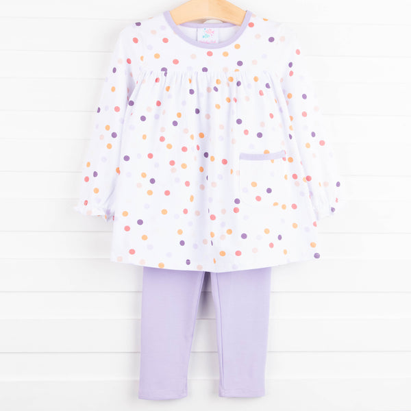 Jade Legging Set, Purple Dot
