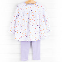 Jade Legging Set, Purple Dot