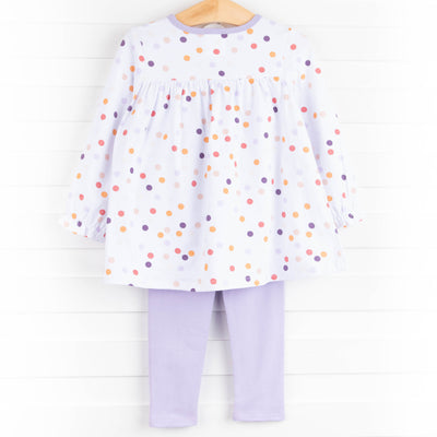 Jade Legging Set, Purple Dot