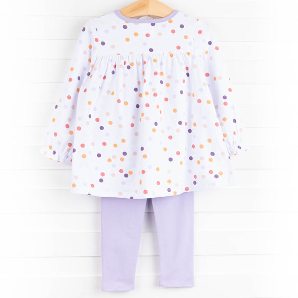 Jade Legging Set, Purple Dot