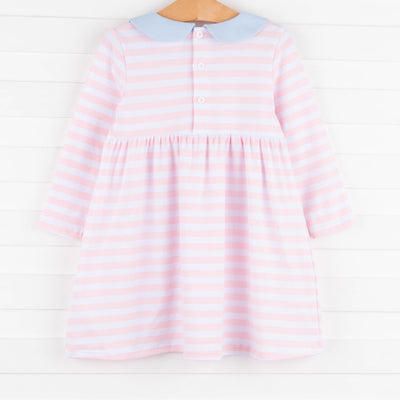 Lauren Dress, Light Pink Stripe