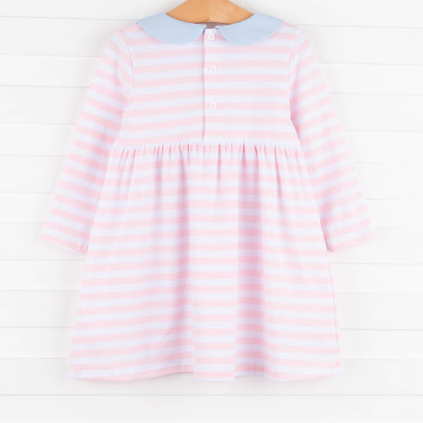 Lauren Dress, Light Pink Stripe