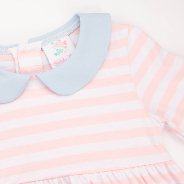 Lauren Dress, Light Pink Stripe