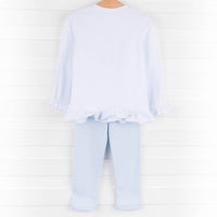 Deer Friend Ruffle Legging Set, Blue