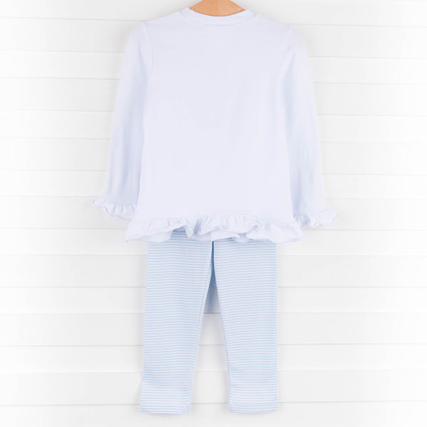 Deer Friend Ruffle Legging Set, Blue