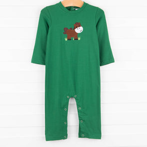 Hold Your Horses Romper, Green