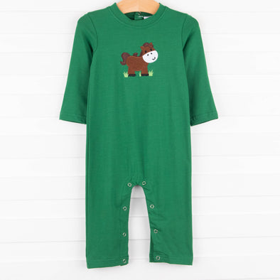 Hold Your Horses Romper, Green