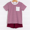 Bulldog Short Set, Maroon