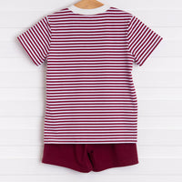 Bulldog Short Set, Maroon