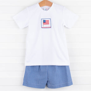 Land I Love Smocked Short Set, White
