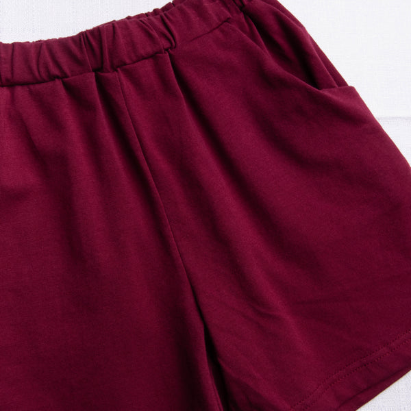 Bulldog Short Set, Maroon