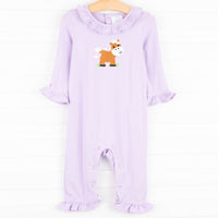 Hold Your Horses Ruffle Romper, Purple