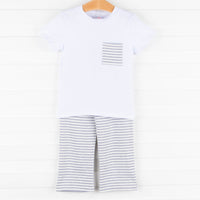 Evan Pant Set, Gray Stripe