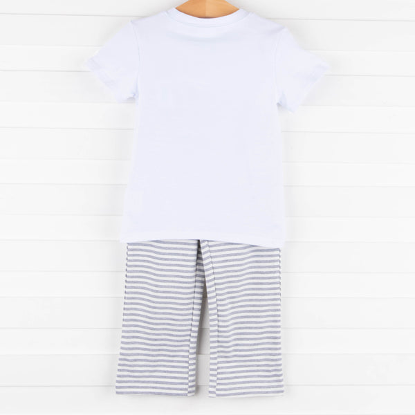 Evan Pant Set, Gray Stripe