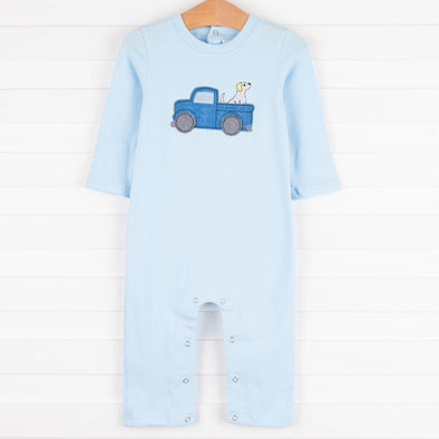 Tailgate Pal Romper, Blue