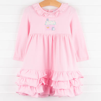 Cottage Cutie Applique Dress, Pink