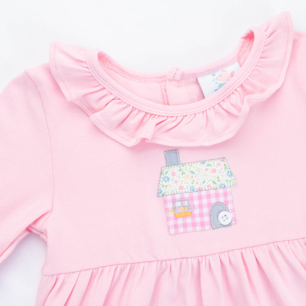 Cottage Cutie Applique Dress, Pink