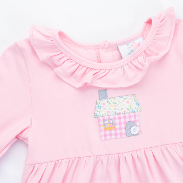 Cottage Cutie Applique Dress, Pink