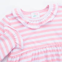 Cow Girl Embroidered Top, Pink