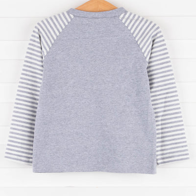 Go Long Applique Shirt, Gray