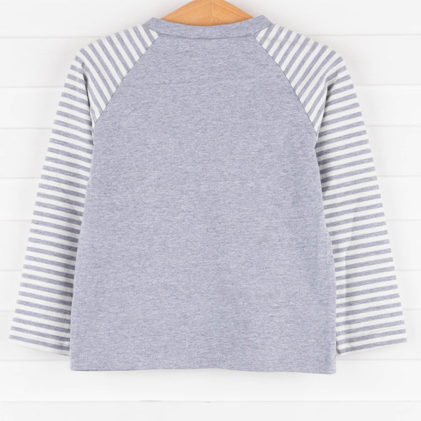 Go Long Applique Shirt, Gray