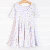 Leah Dress, Yellow Floral