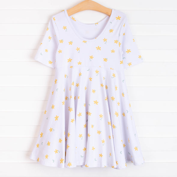 Leah Dress, Yellow Floral