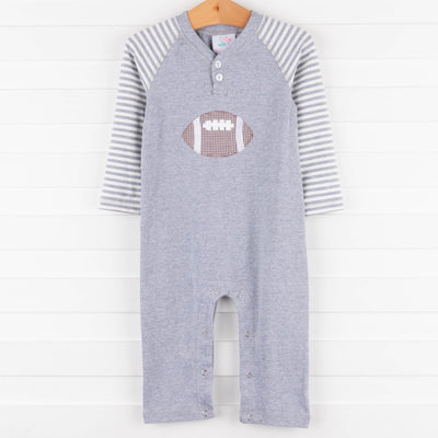 Go Long Applique Romper, Gray