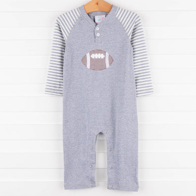 Go Long Applique Romper, Gray