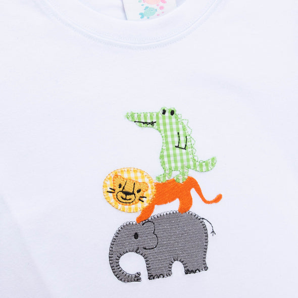 Zoo Pals Embroidered Shirt, White