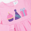 Birthday Surprise Long Sleeve Embroidered Bubble, Pink