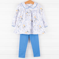 Hand Picked Legging Set, Blue