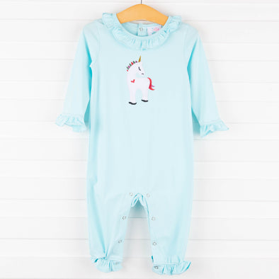 Unicorn Queen Romper, Blue