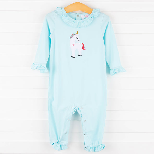 Unicorn Queen Romper, Blue