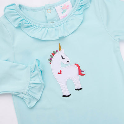 Unicorn Queen Romper, Blue