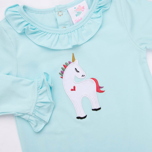 Unicorn Queen Romper, Blue