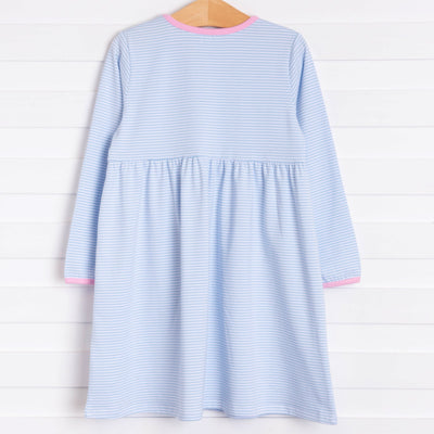 Josie Popover Dress, Blue Stripe