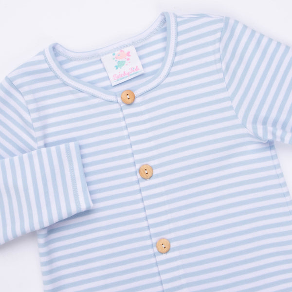 Scout Stripe Romper, Blue