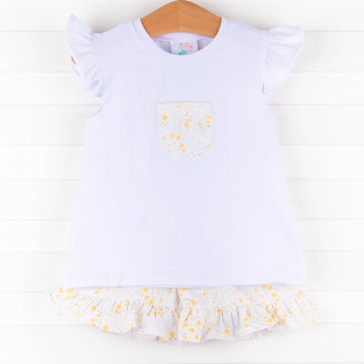 Daisy Garden Short Set, Yellow