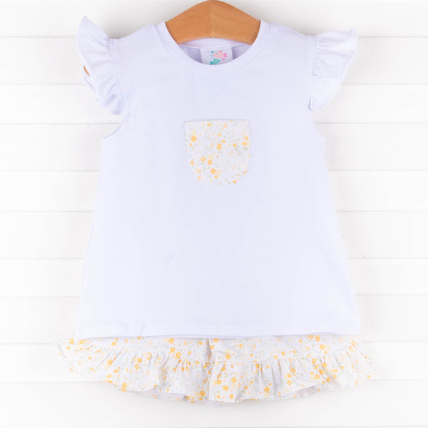 Daisy Garden Short Set, Yellow