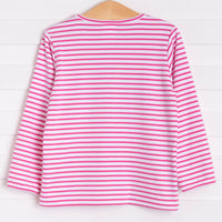 Turtle Friends Applique Shirt, Fuchsia Stripe