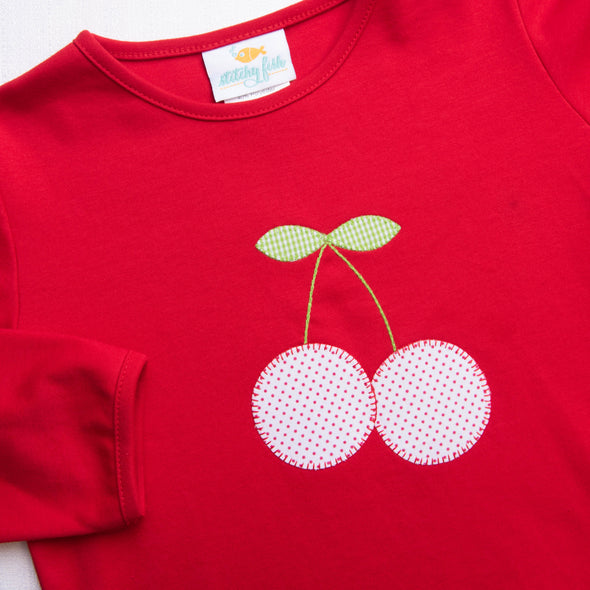 Cherry On Top Applique Shirt, Red