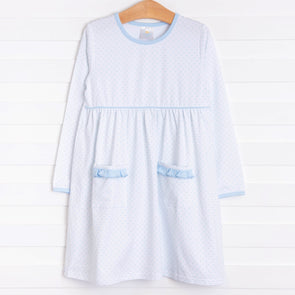 Josie Popover Dress, Blue Dot