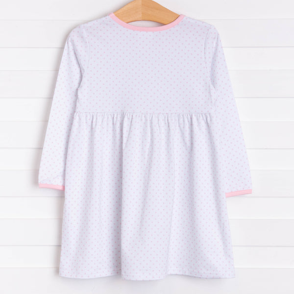 Josie Popover Dress, Pink Dot