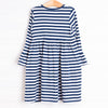 Little Miss Turkey Dress, Navy Stripe