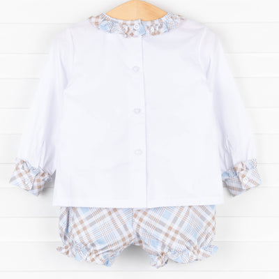 Padgett Plaid Bloomer Set, Tan