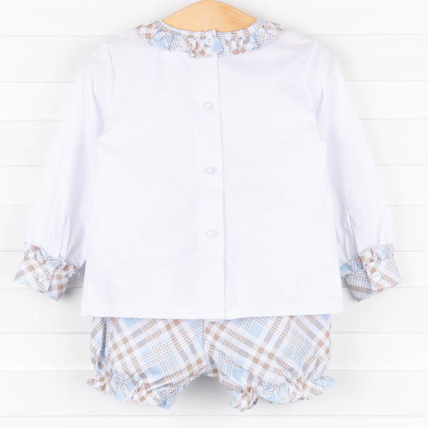 Padgett Plaid Bloomer Set, Tan