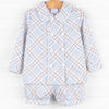 Padgett Plaid Short Set, Tan